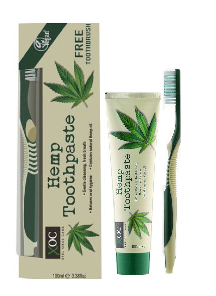 XOC Hemp Flouride free toothpaste with free brush - 100ml - FREE SHIPPING
